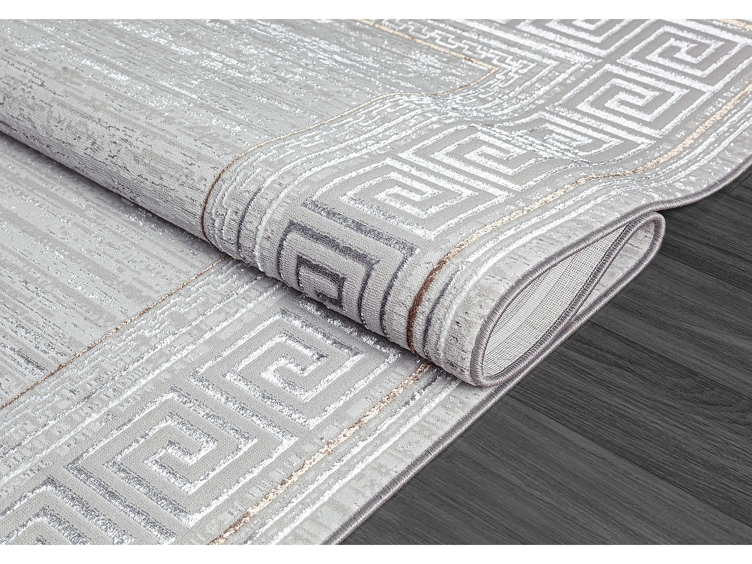 Tapis Mila brillant, classique brillant, Gris, 200 x 290 cm