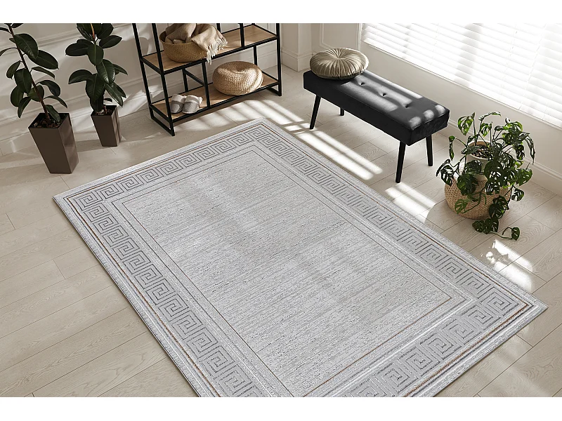 Tapis Mila brillant, classique brillant, Gris, 200 x 290 cm