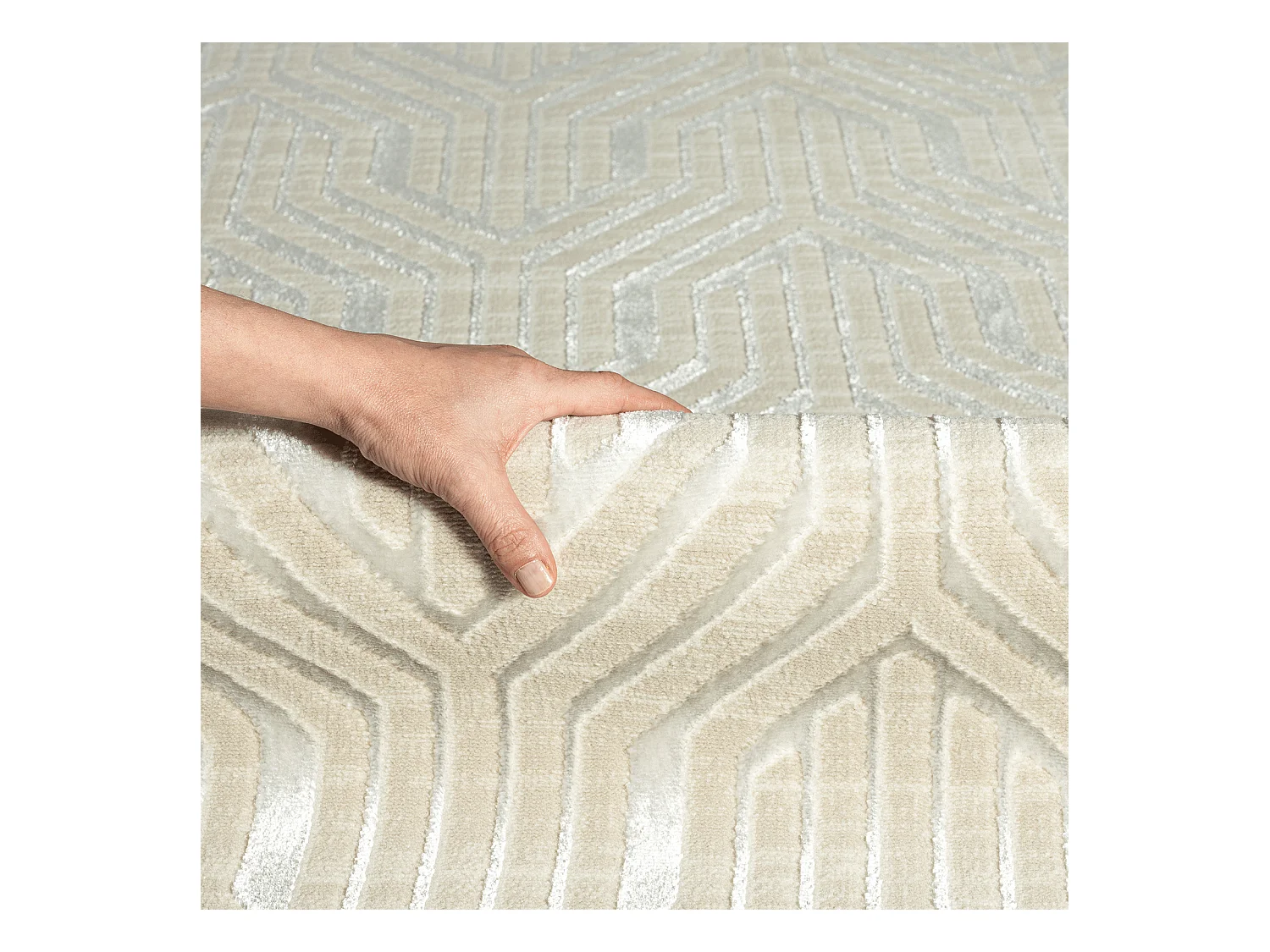 Tapis Mila conception, élégant conception, Crème, 120 x 170 cm
