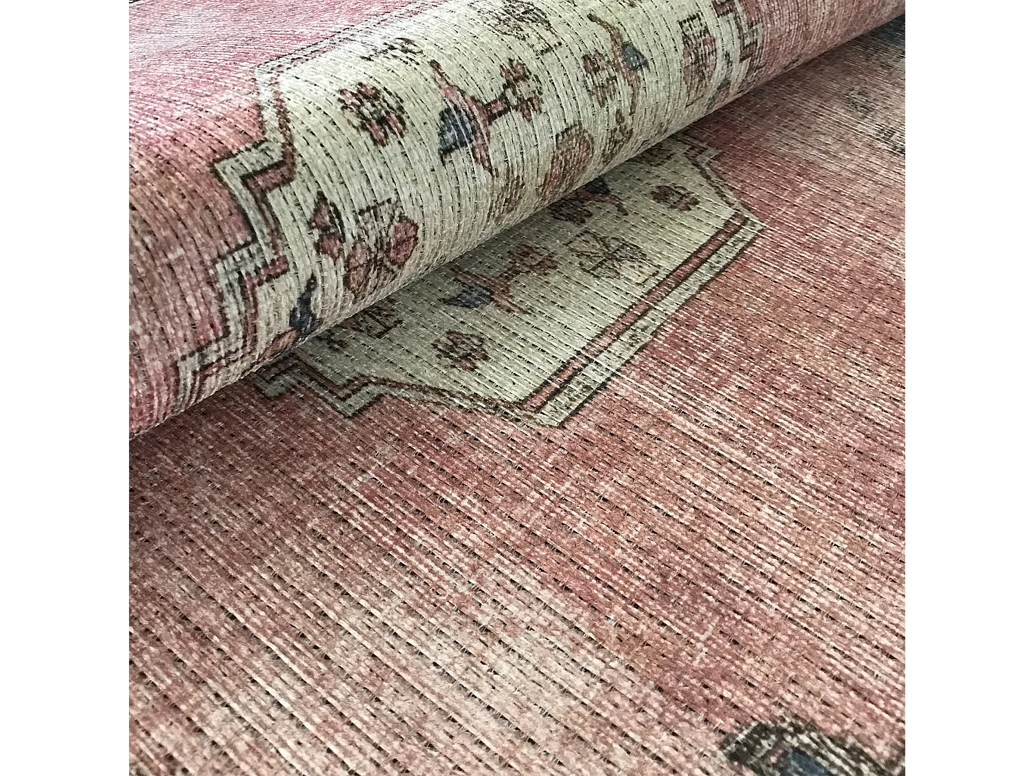 Tapis Zen classique lavable, Bleu Rose, 160 x 230 cm