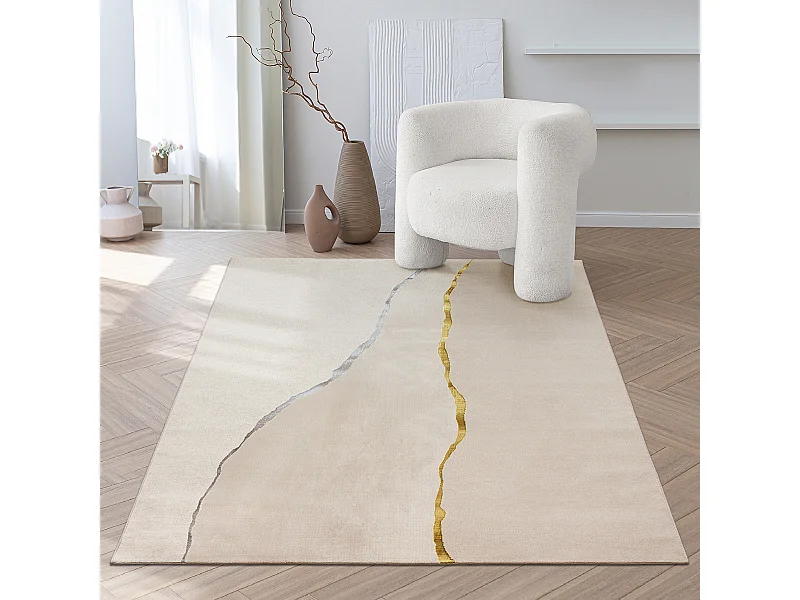 Tappeto Mila Shiny Elegante Marmo, Crema, 80 x 300 cm