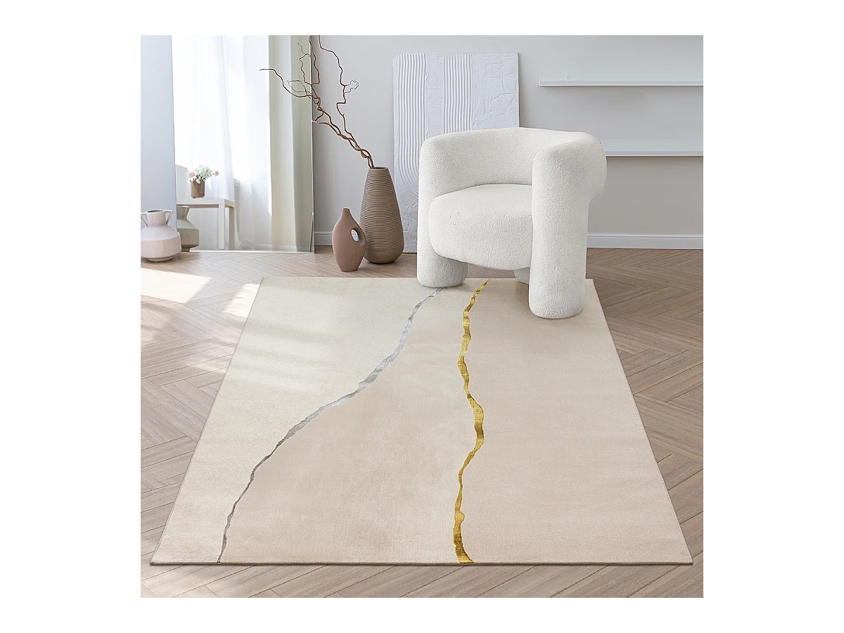 Tappeto Mila Shiny Elegante Marmo, Crema, 80 x 300 cm