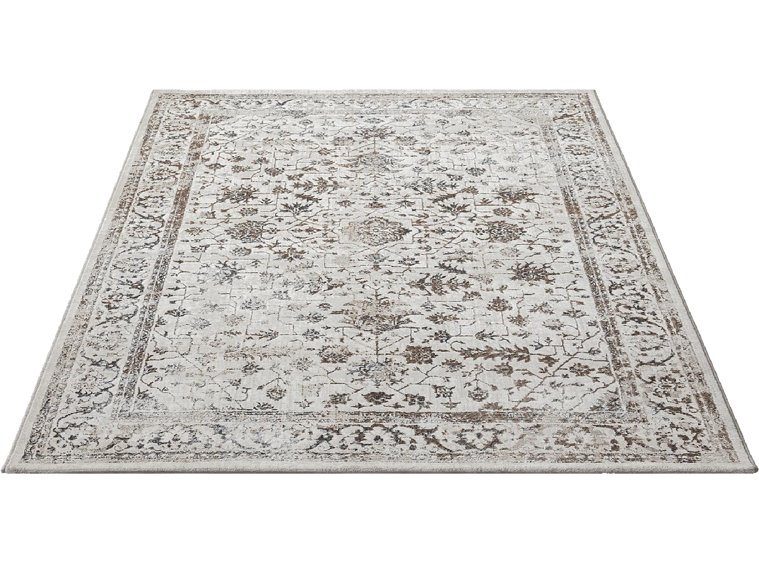 Tapis Mila brillant, classique vintage, Crème, 120 x 170 cm