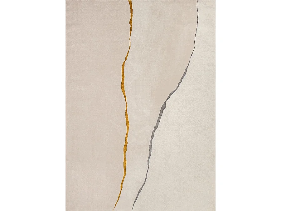 Tapis Mila brillant, marbre élégant, Crème, 160 x 230 cm