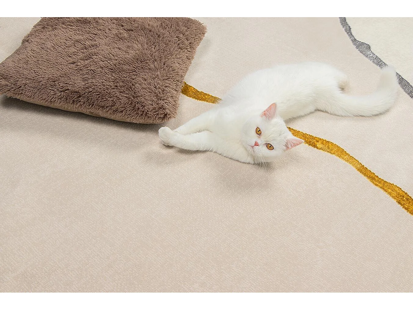 Tapis Mila brillant, marbre élégant, Crème, 160 x 230 cm