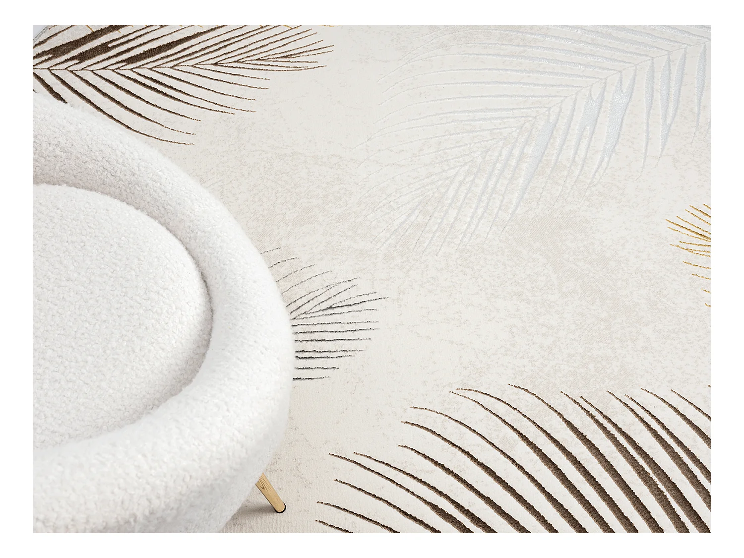 Tapis Mila brillant, élégant brillant, Crème, 200 cm, Rond