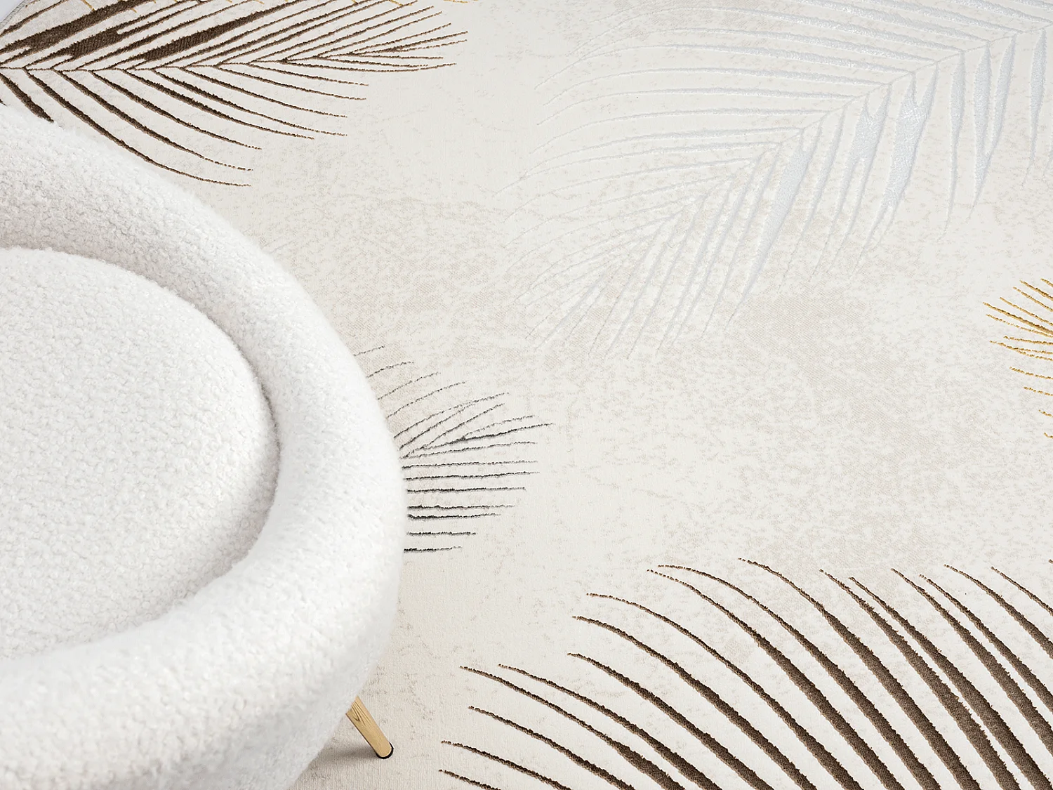 Tapis Mila brillant, élégant brillant, Crème, 200 cm, Rond