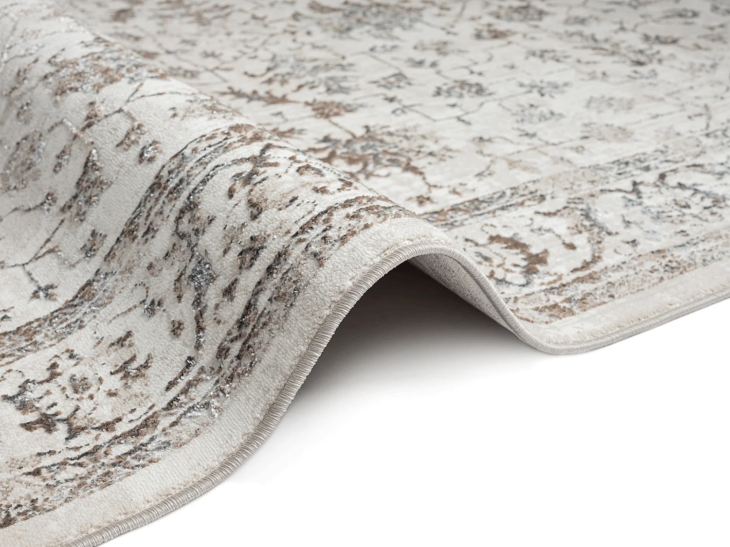 Tapis Mila brillant, classique vintage, Crème, 80 x 150 cm