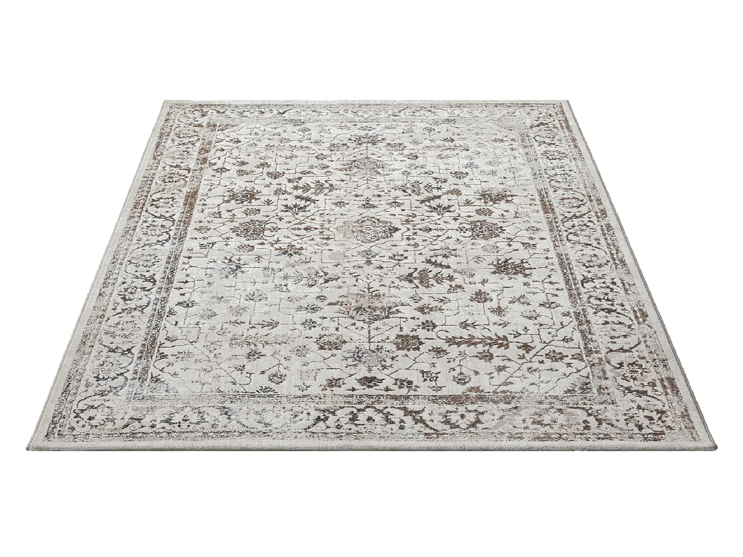 Tapis Mila brillant, classique vintage, Crème, 80 x 300 cm