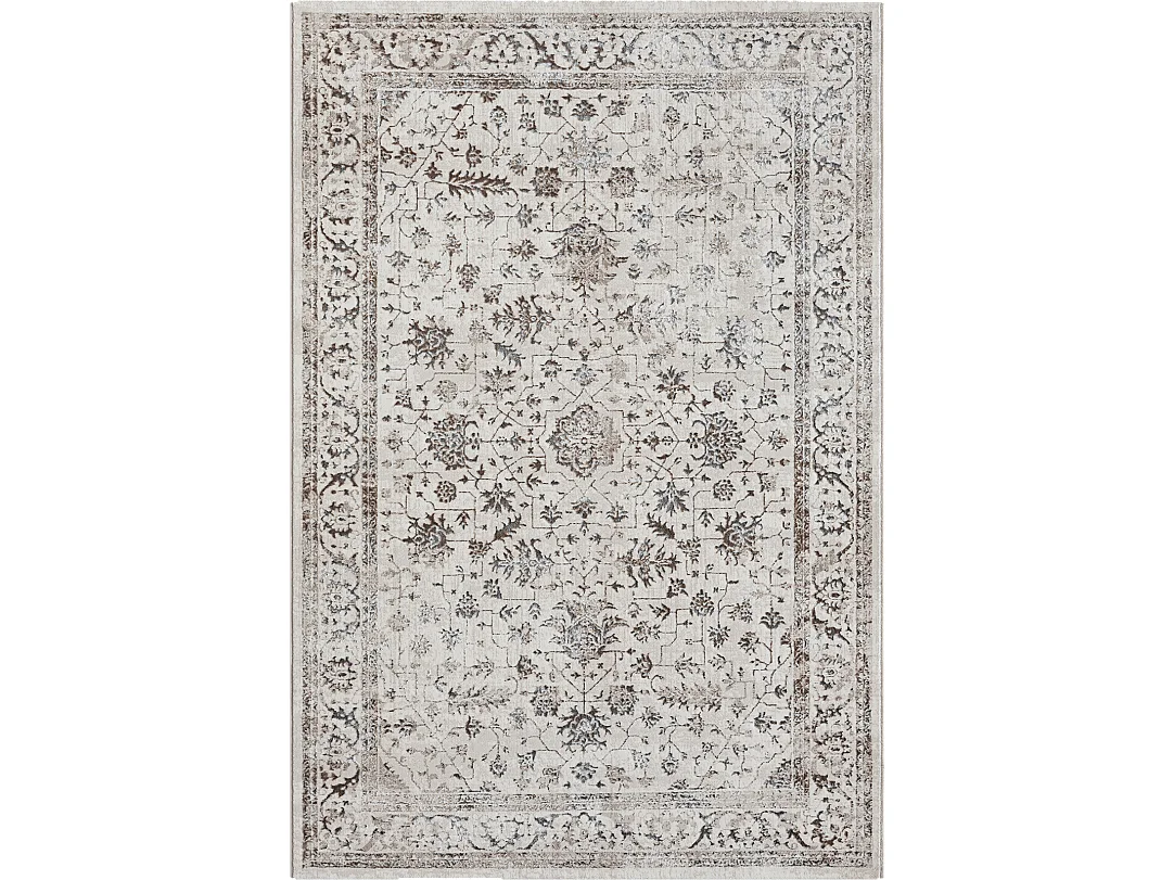 Tapis Mila brillant, classique vintage, Crème, 80 x 300 cm