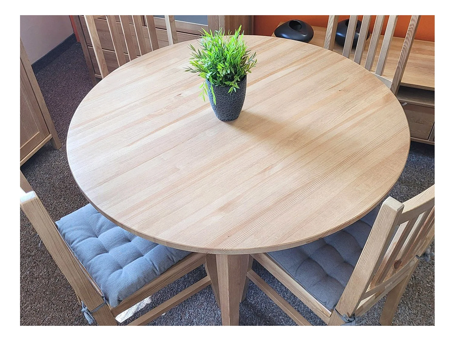 Stół okrągły 100 cm drewniany kolor dębowy Mesa