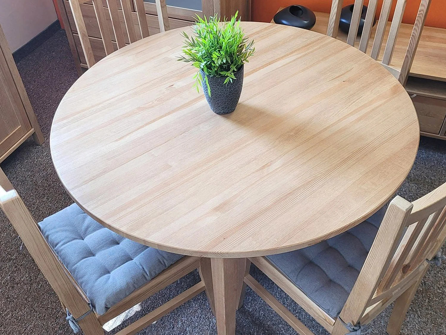 Stół okrągły 100 cm drewniany kolor dębowy Mesa