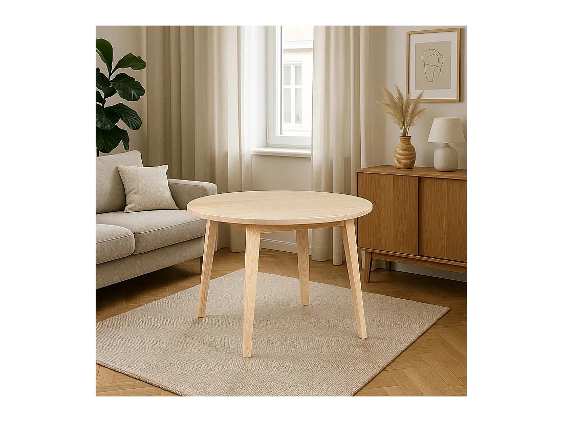 Stół okrągły 100 cm drewniany sosnowy Mesa