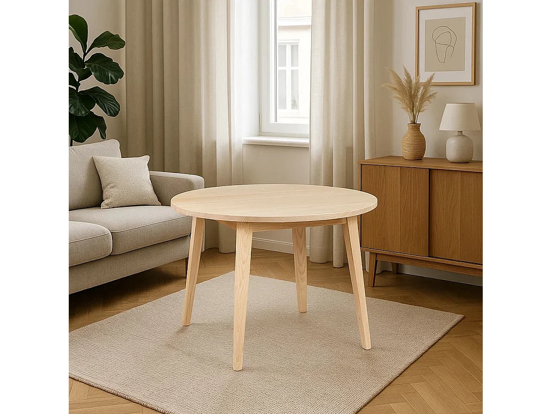 Stół okrągły 100 cm drewniany sosnowy Mesa