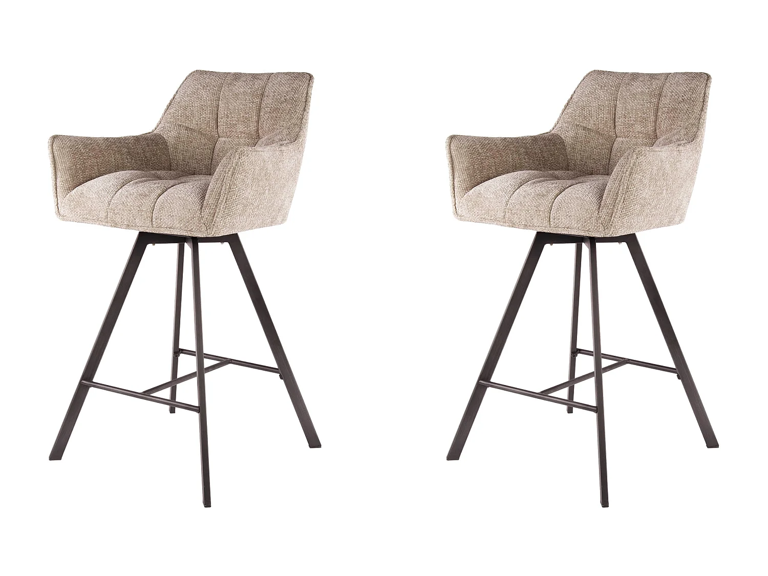 Tabouret de bar pivotant Raster - 2 pièces - Couleur sable riche