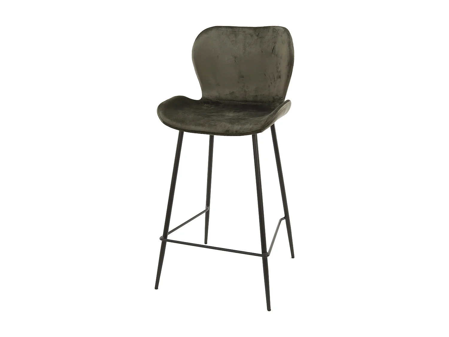 Tabouret de bar Velours - Anthracite - 4 pièces