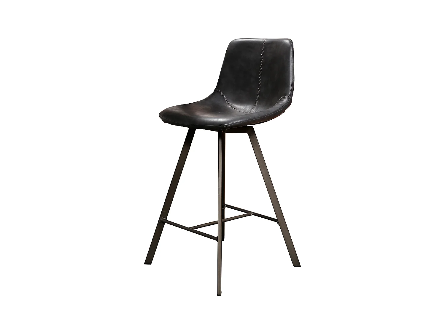 Tabouret de bar Zig-Zag - Noir - 4 pièces - 47x51x94