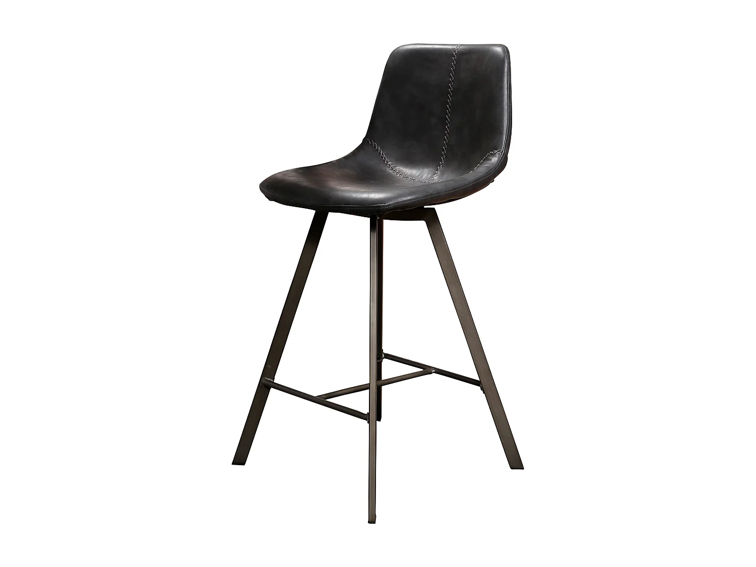 Tabouret de bar Zig-Zag - Noir - 4 pièces - 47x51x94