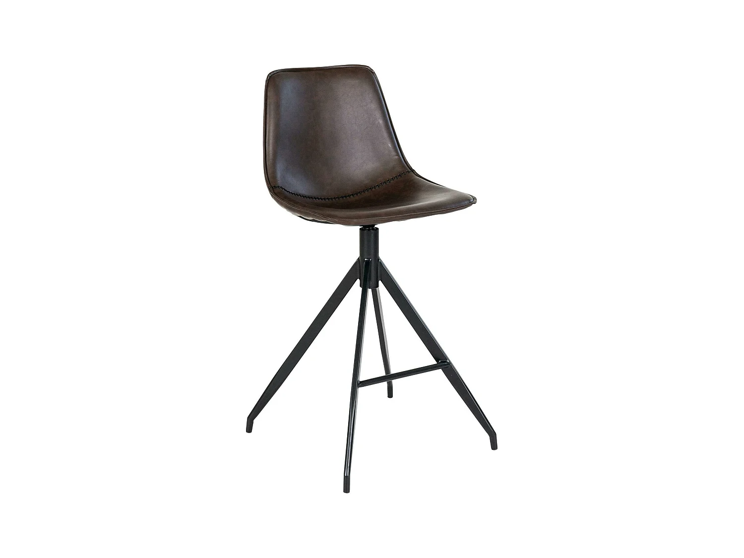 Tabouret de bar marron avec couture (lot de 2) AMSTERDAM