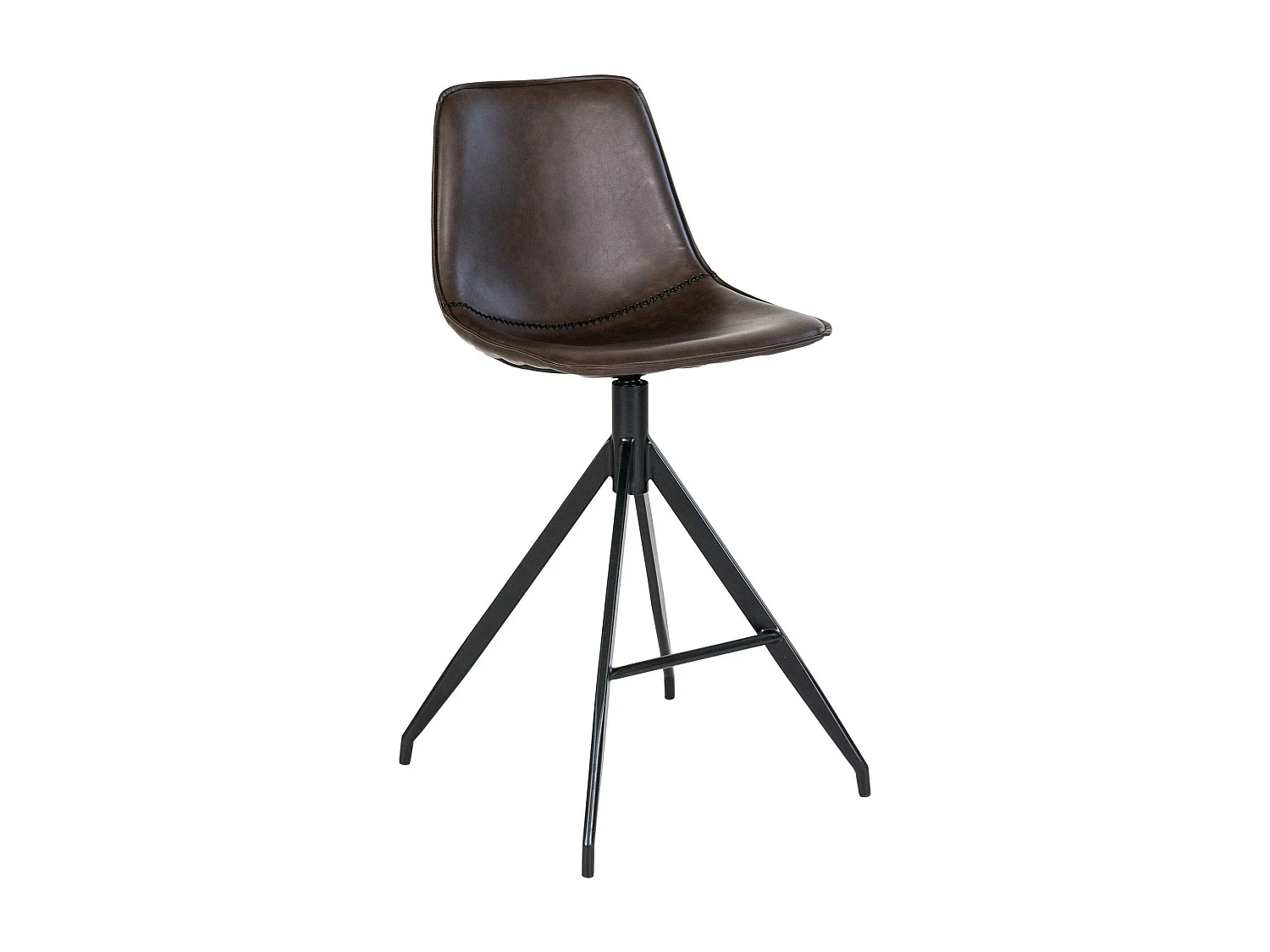 Tabouret de bar marron avec couture (lot de 2) AMSTERDAM