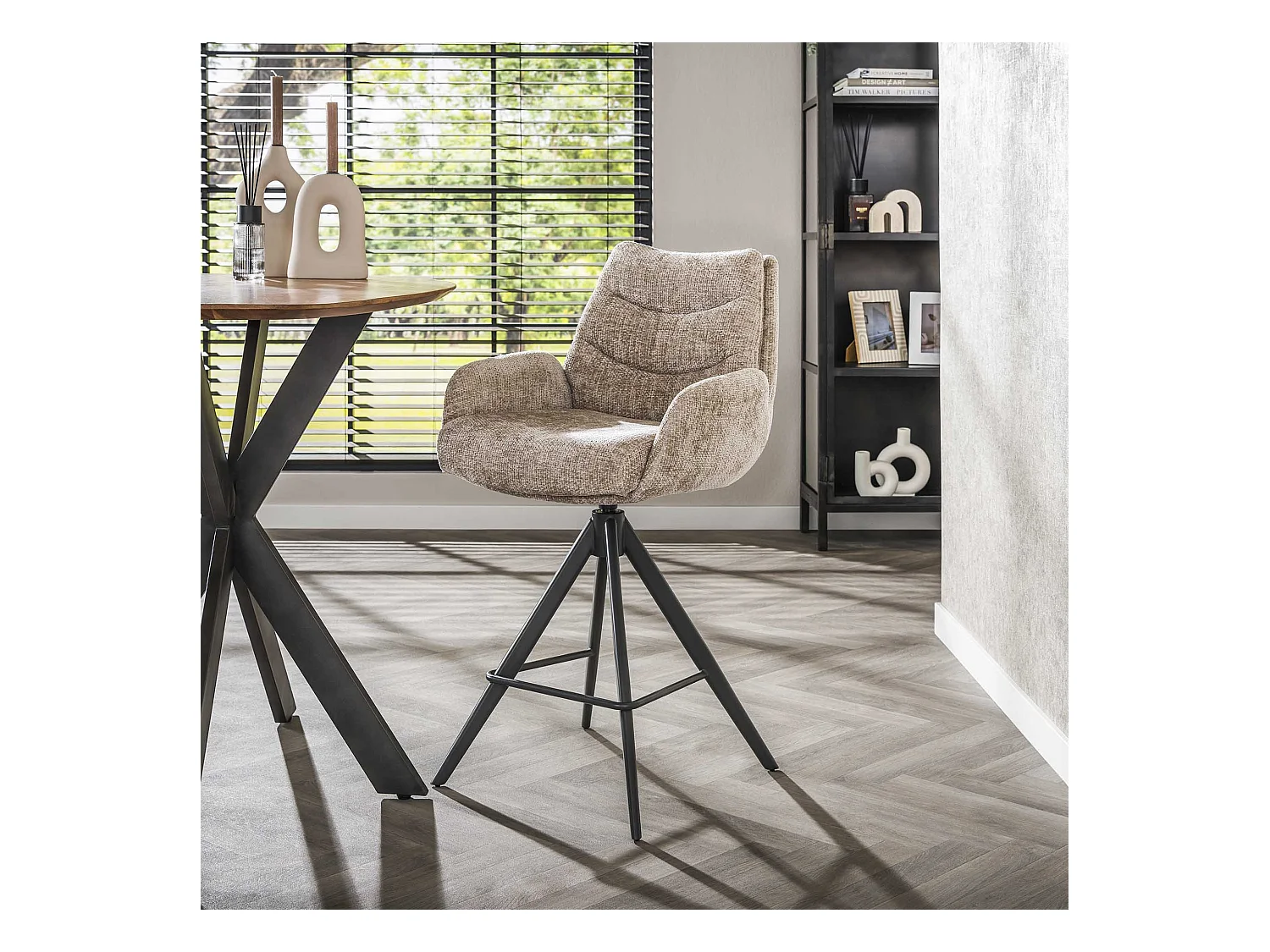 Tabouret de bar Lounge - Couleur sable riche - Lot de 2