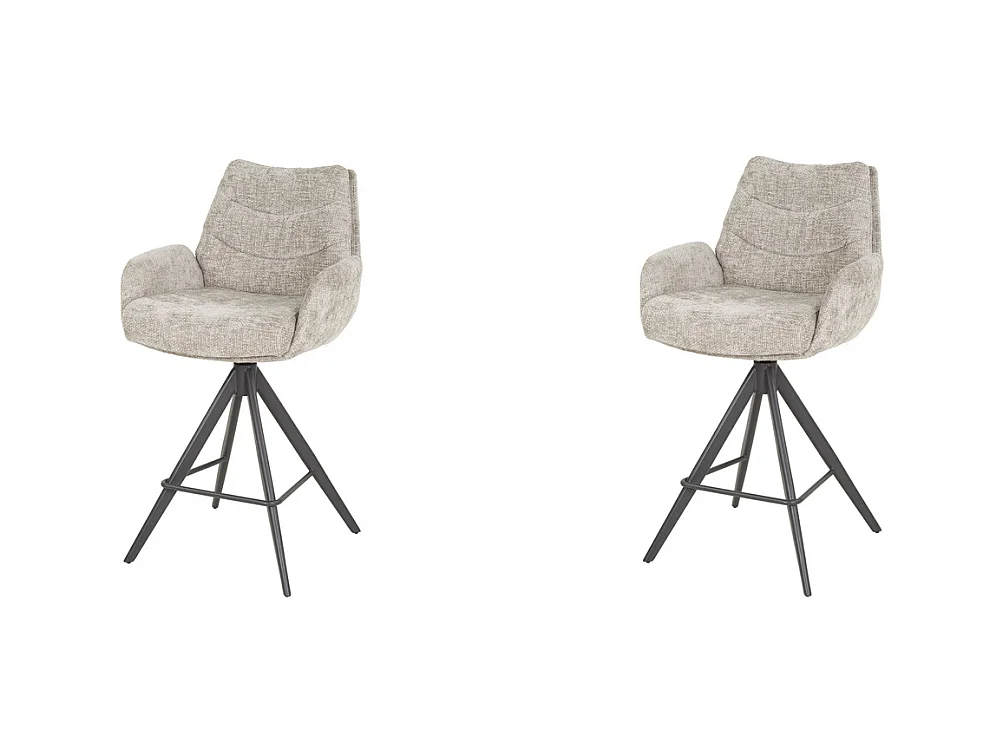 Tabouret de bar Lounge - Couleur sable riche - Lot de 2