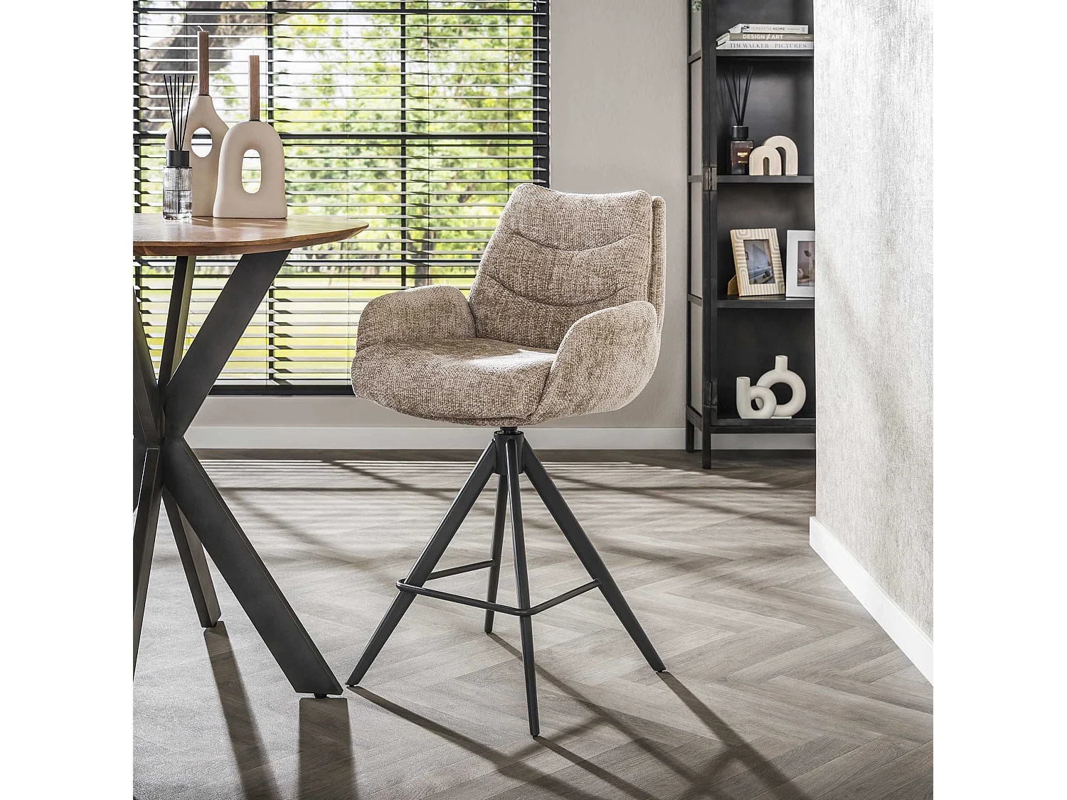 Tabouret de bar Lounge - Couleur sable riche - Lot de 2