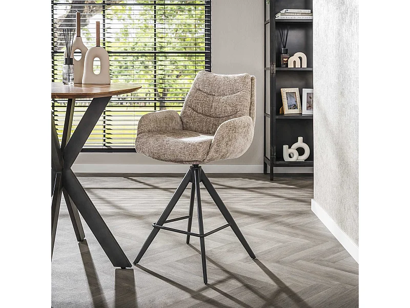 Taburete de bar Lounge - Color arena intenso - Juego de 2