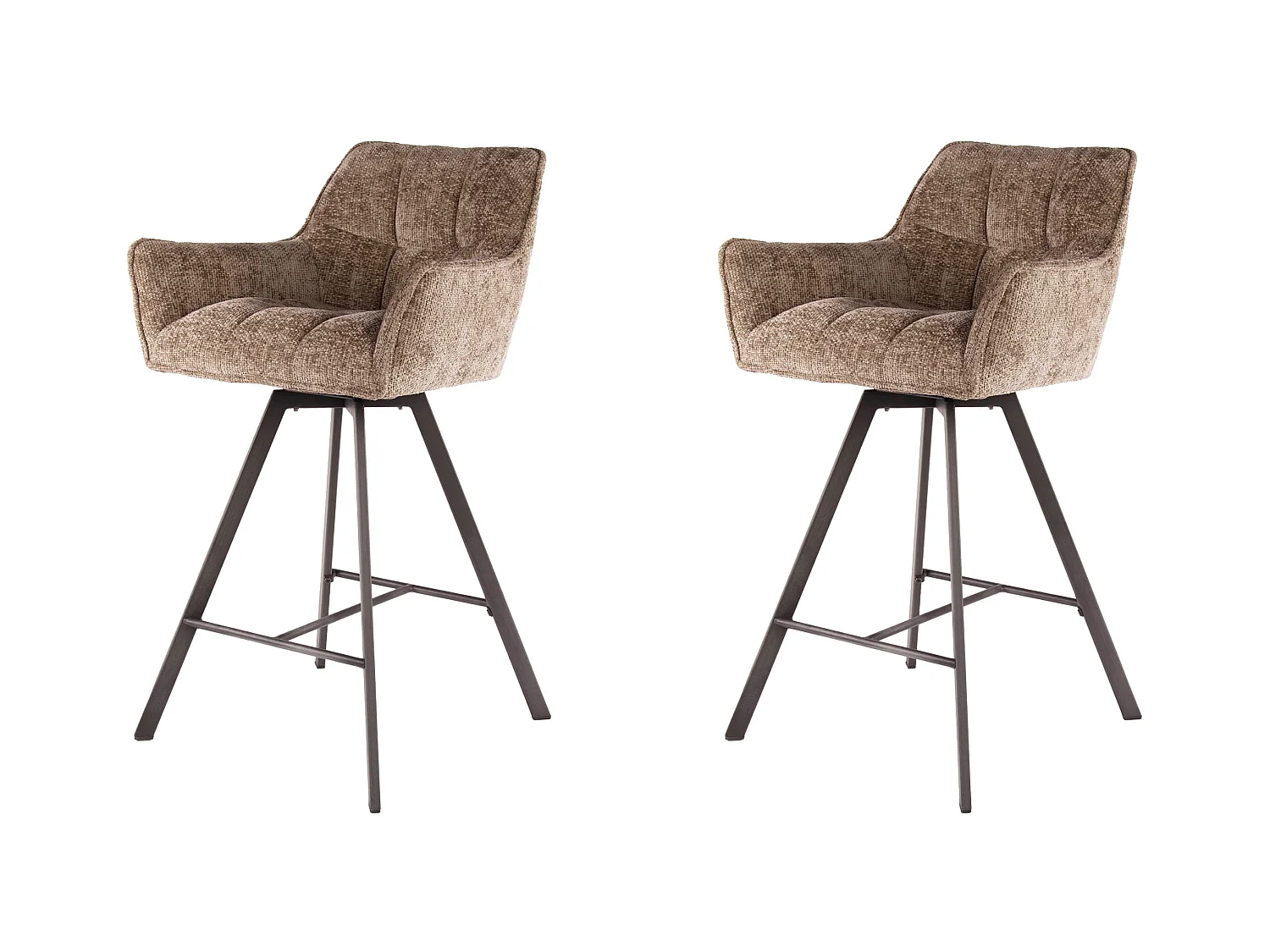 Tabouret de bar pivotant Raster - 2 pièces - Champagne riche