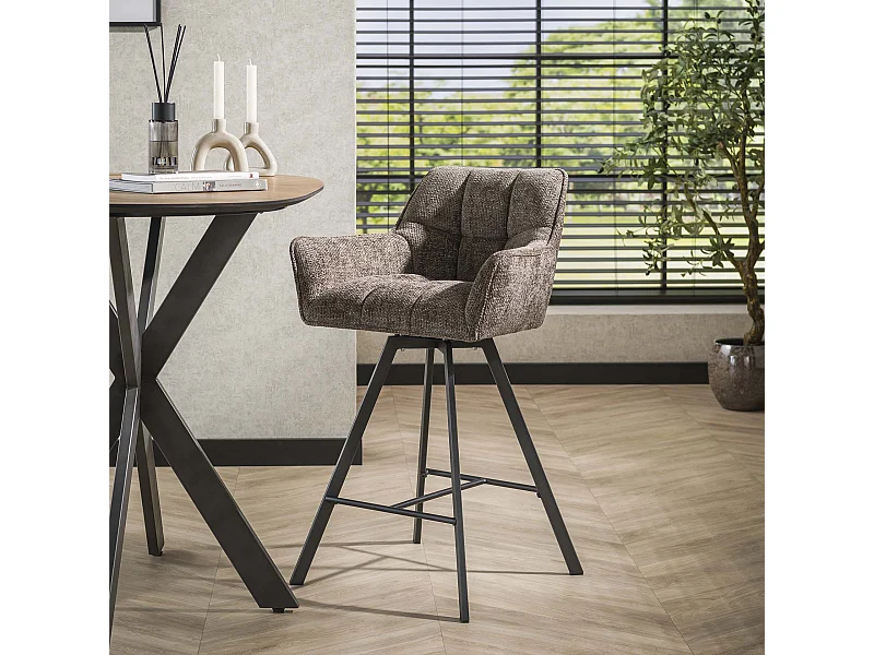 Barstoel Raster Draaibaar - 2 Stuks - Rich Taupe