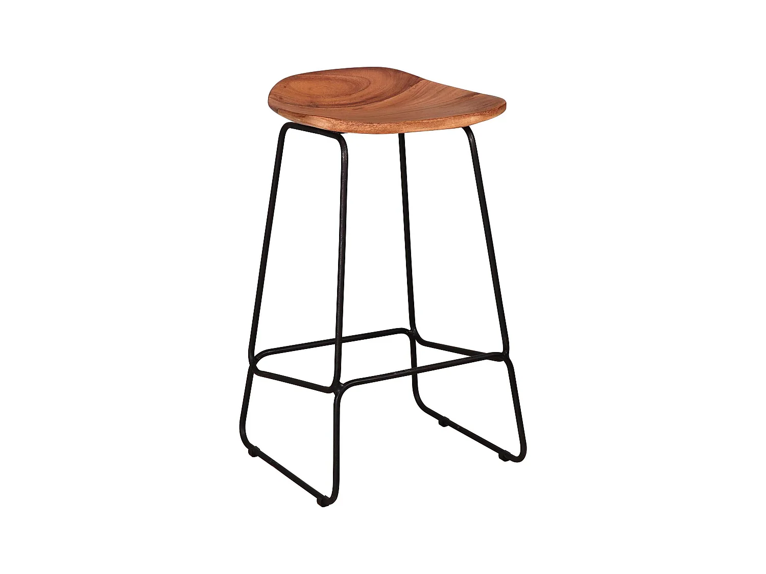 Tabouret de bar en bois - Ergo - 4 pièces - Marron