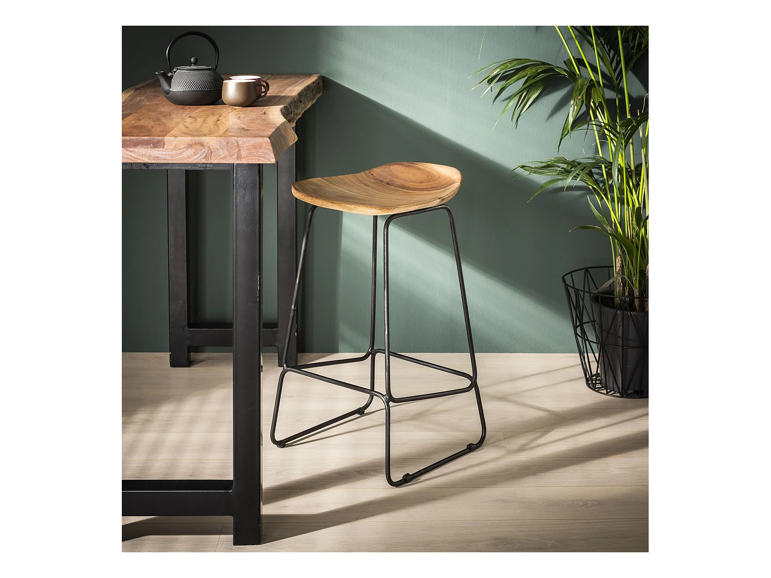 Barstoel Hout - Ergo - 4 Stuks - Bruin
