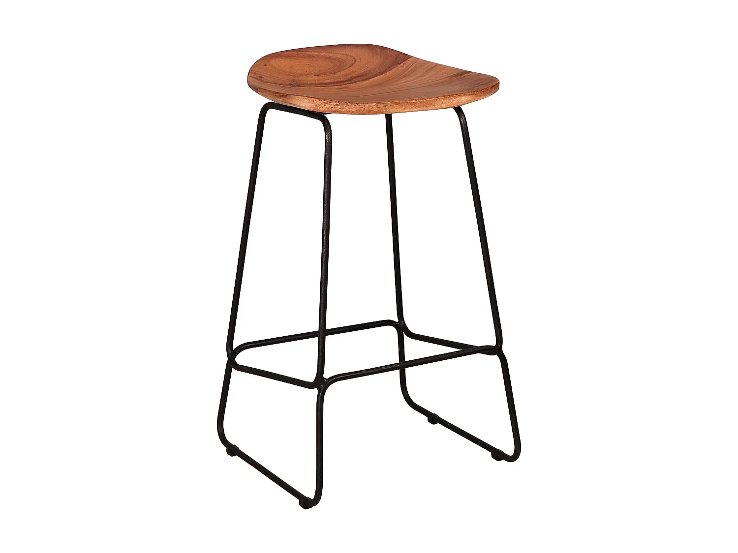 Tabouret de bar en bois - Ergo - 4 pièces - Marron