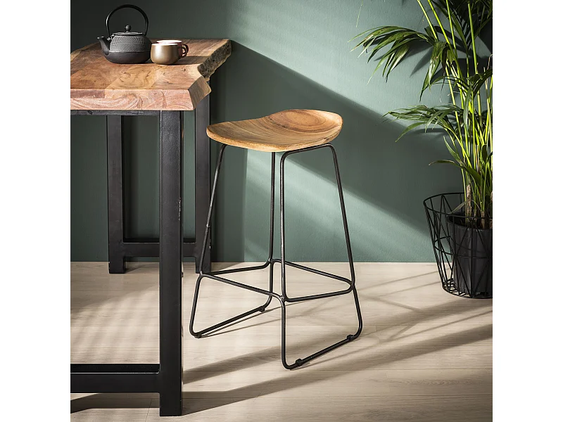 Barhocker Holz - Ergo - 4 Stück - Braun