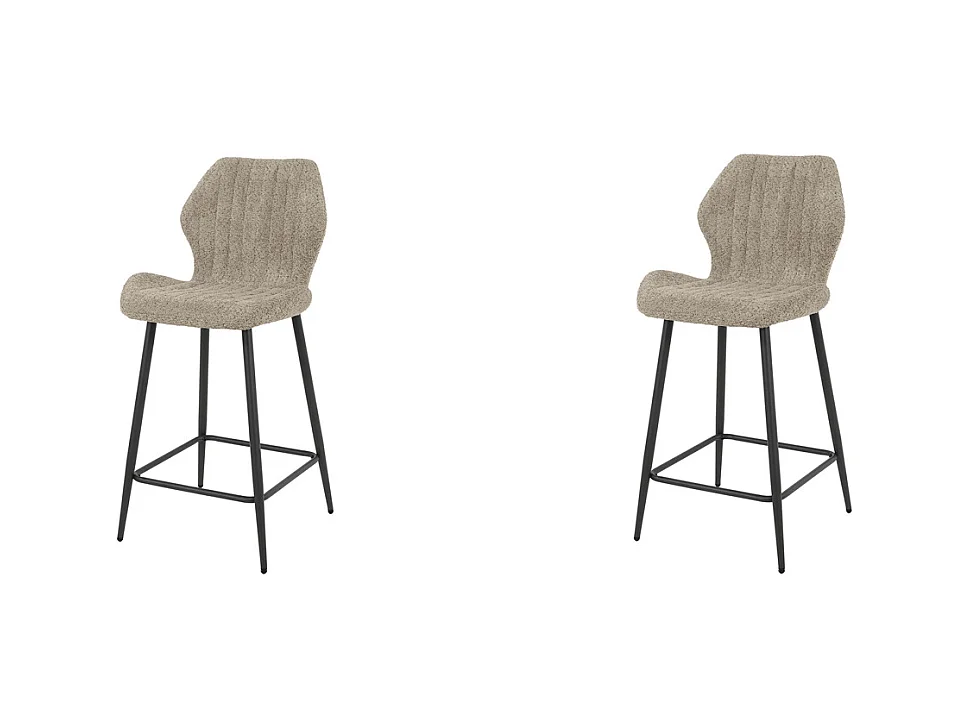 Tabouret de bar Boucle avec support lombaire - 2 pièces - Couleur Boucle Sable
