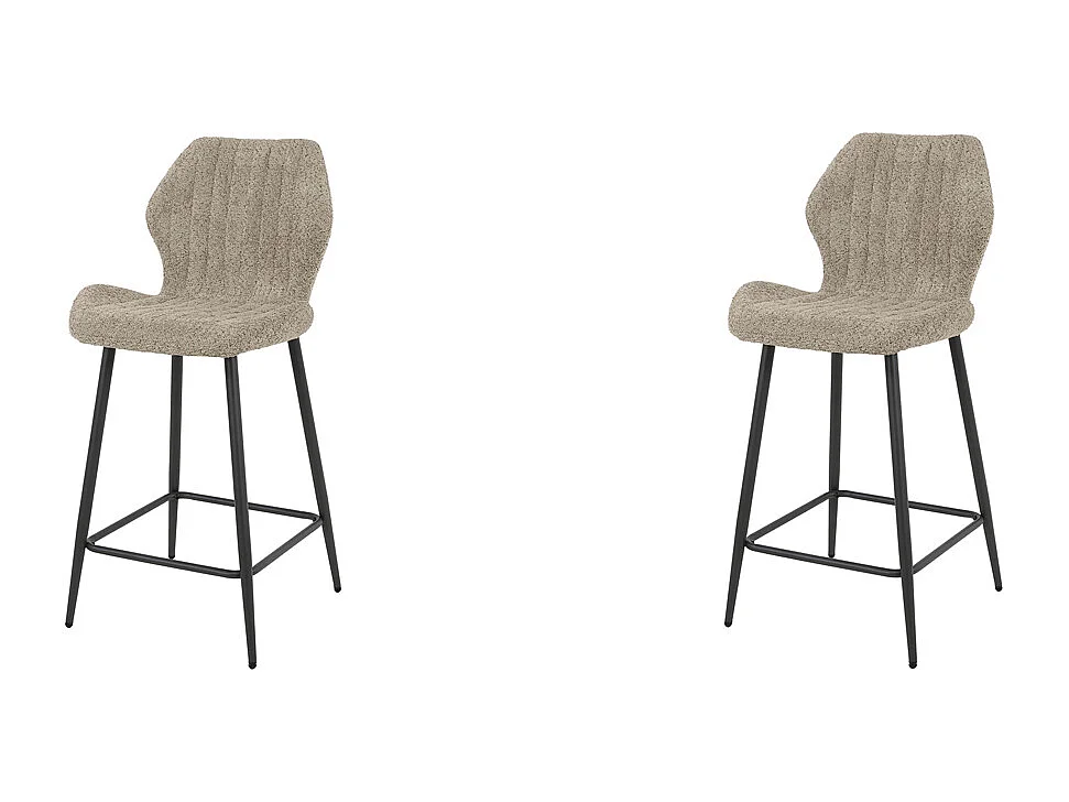 Tabouret de bar Boucle avec support lombaire - 2 pièces - Couleur Boucle Sable