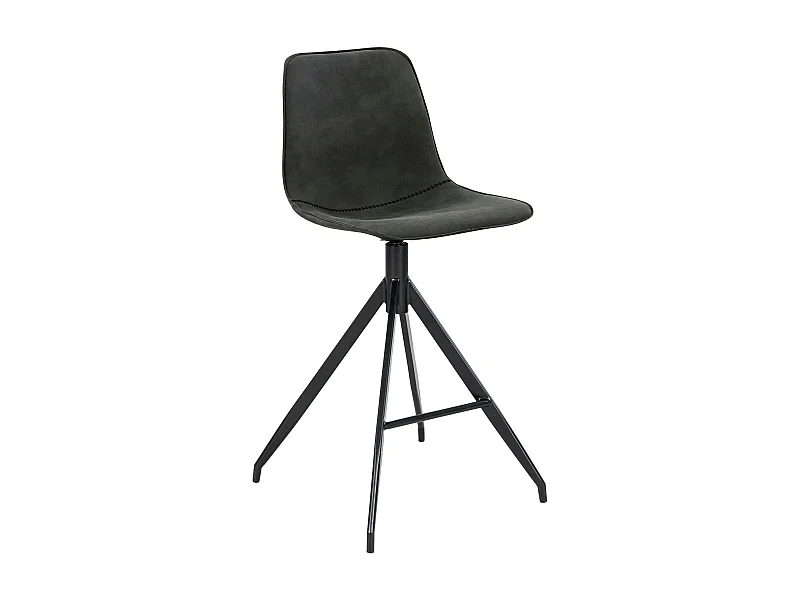 Tabouret de bar gris avec couture (lot de 2) AMSTERDAM