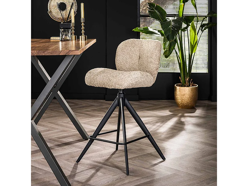 Barhocker Comfort Swivel - Boucle Sandfarbe - 2 Stück