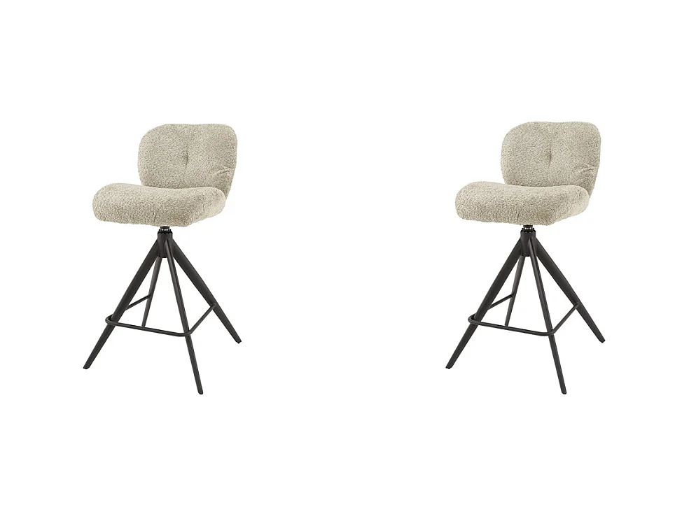 Tabouret de bar pivotant confort - Boucle couleur sable - 2 pièces