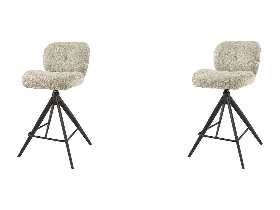 Tabouret de bar pivotant confort - Boucle couleur sable - 2 pièces