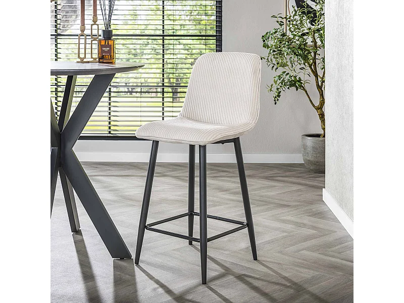 Tabouret de bar Rib - Rock Off White - Lot de 2