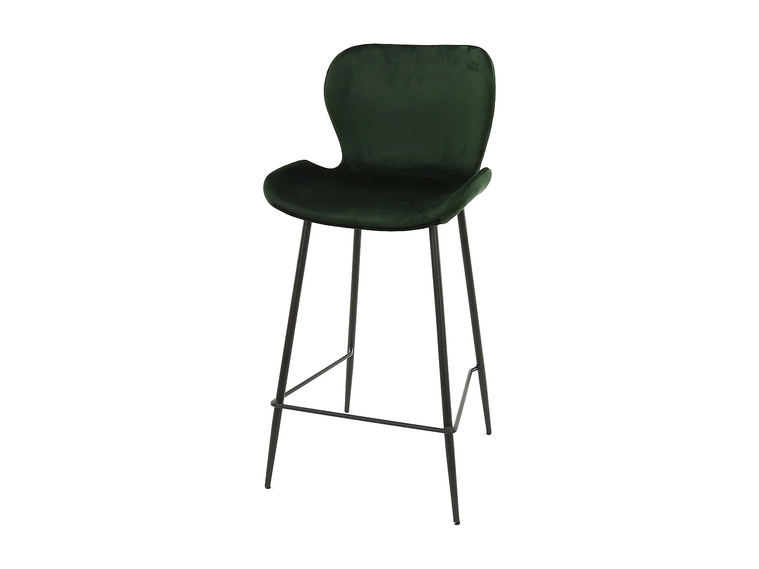 Tabouret de bar en velours - Vert - 4 pièces