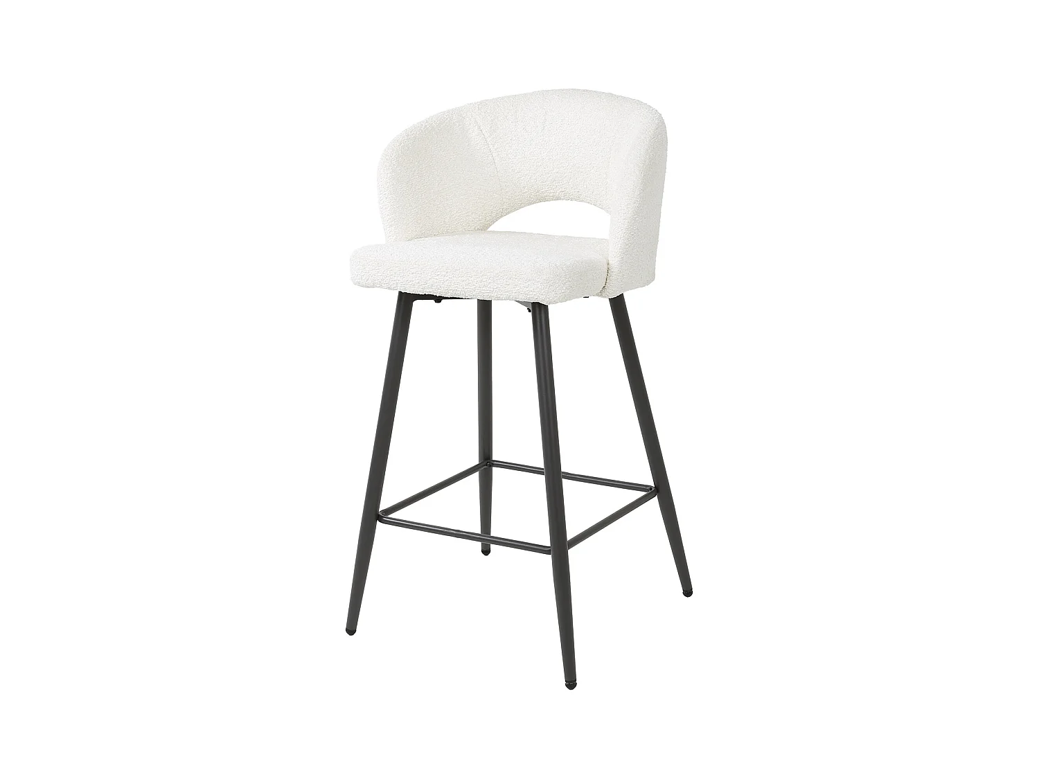 Tabouret de bar Boucle Salon - 2 Pièces - Boucle Blanc