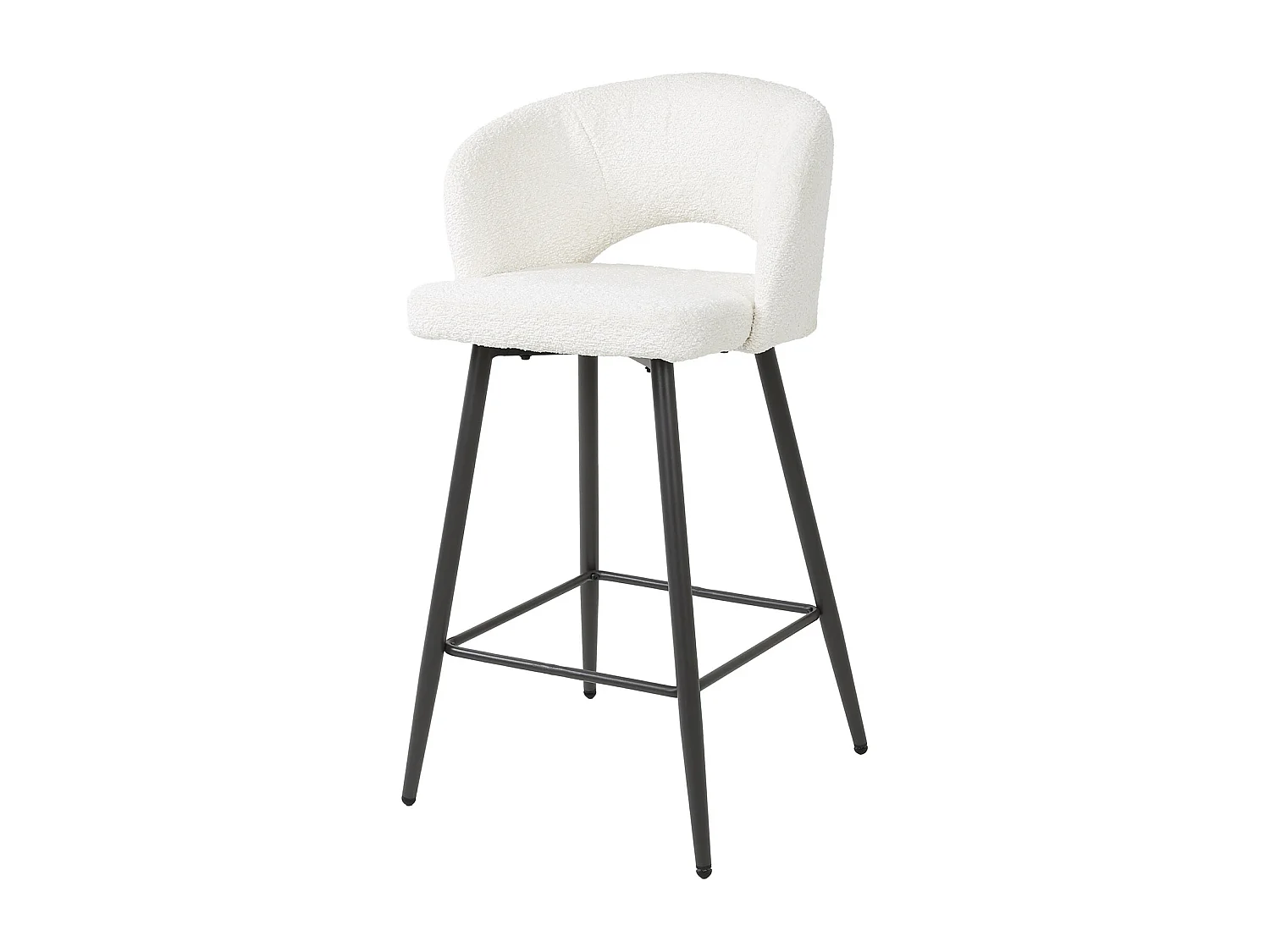 Tabouret de bar Boucle Salon - 2 Pièces - Boucle Blanc