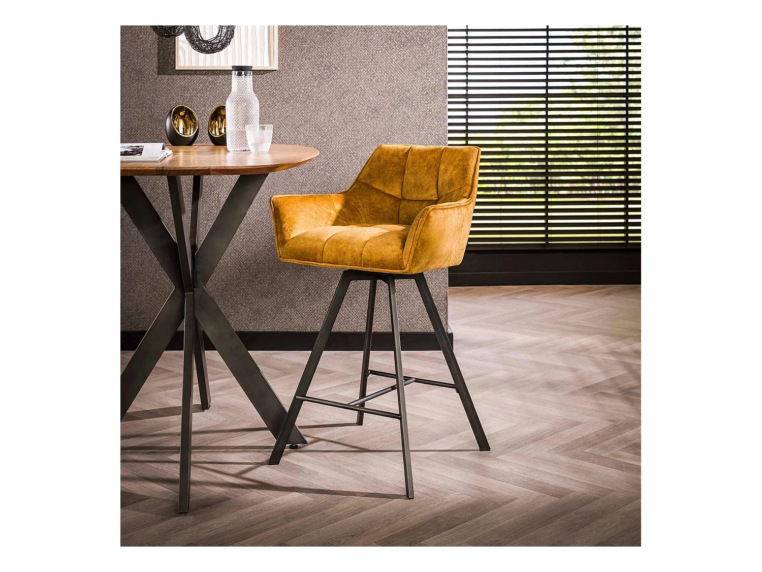 Tabouret de bar pivotant Raster - Lot de 2