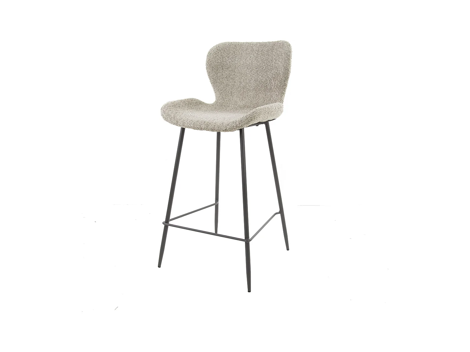 Tabouret de bar rond tube 4 pièces - Boucle couleur sable