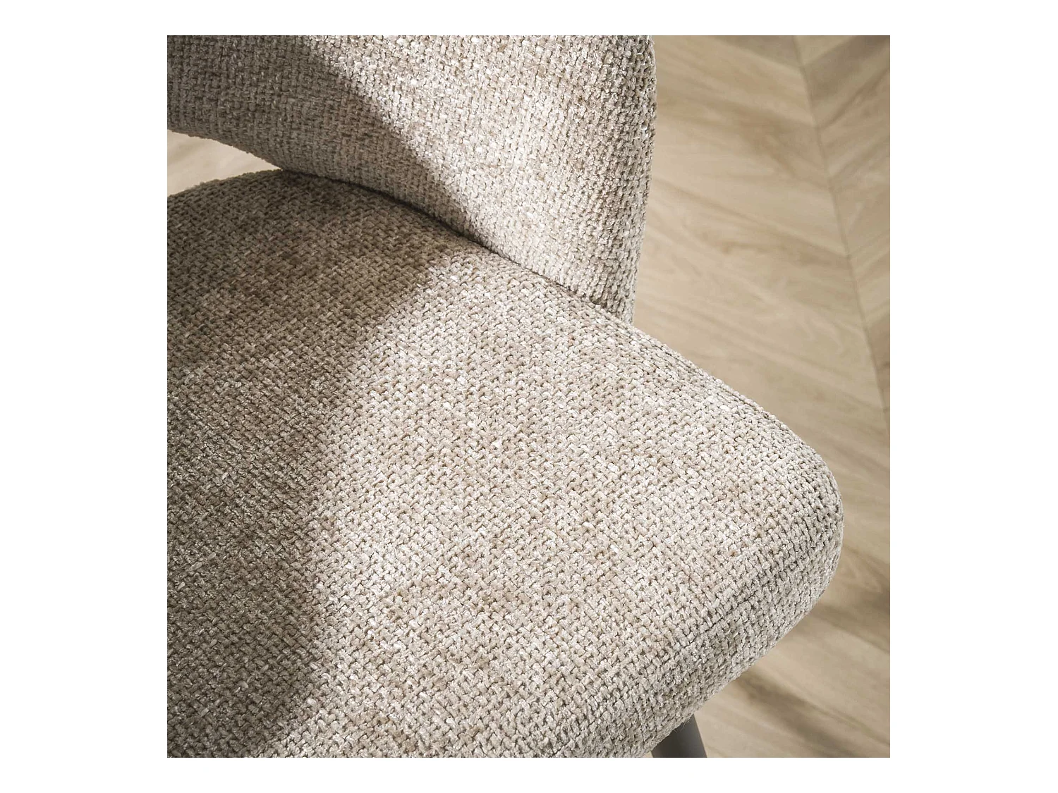 Tabouret de bar Boucle Salon - Tissee Cargo couleur sable - Lot de 2