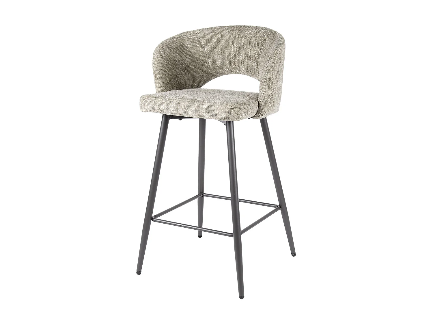 Tabouret de bar Boucle Salon - Tissee Cargo couleur sable - Lot de 2