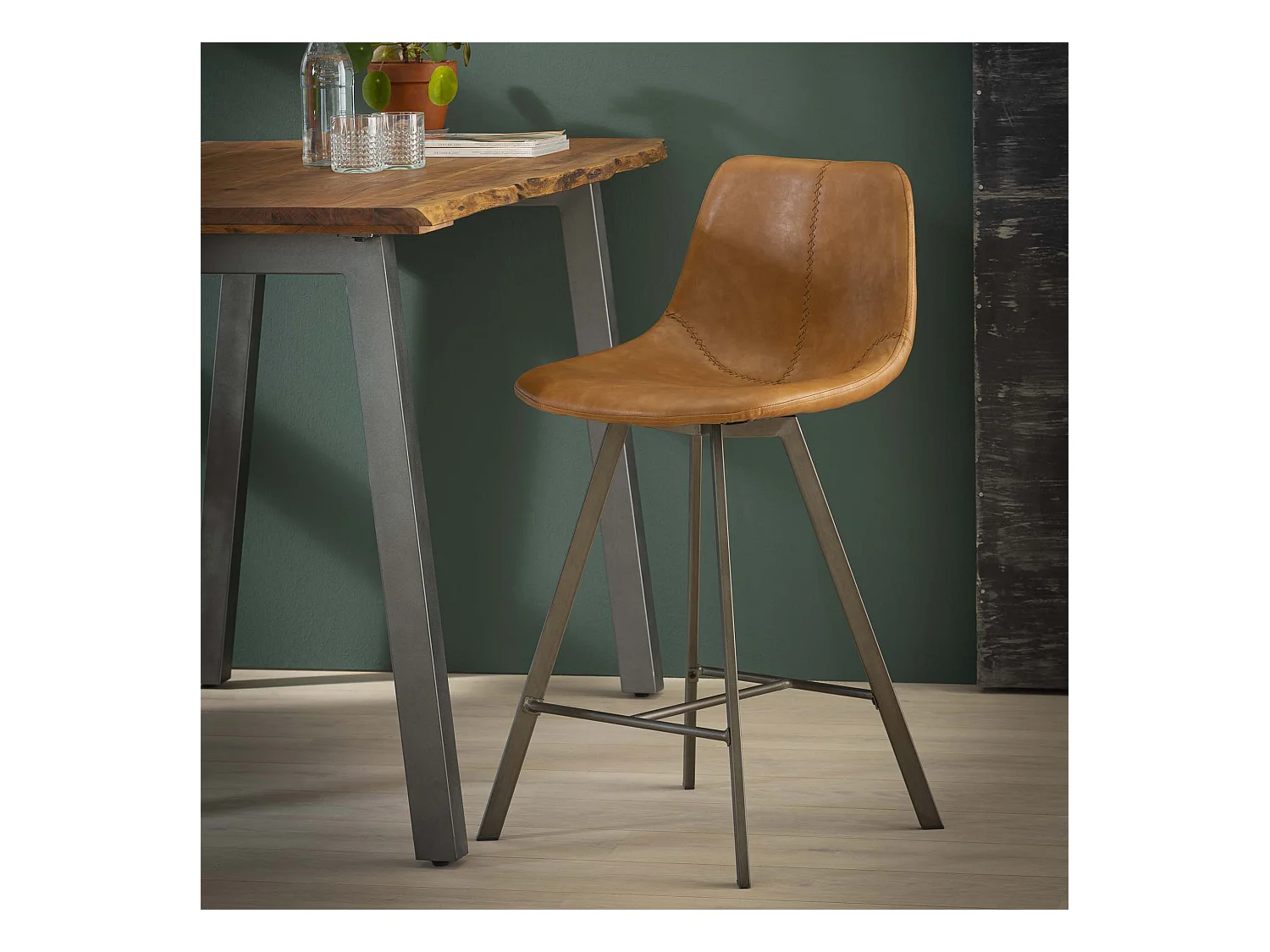 Tabouret de bar Zig-Zag - Marron - 4 pièces