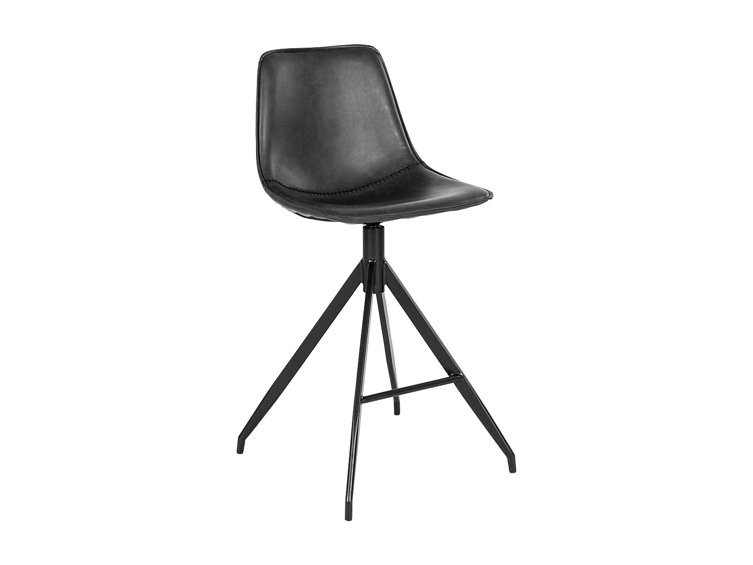 Tabouret de bar noir avec couture (lot de 2) AMSTERDAM